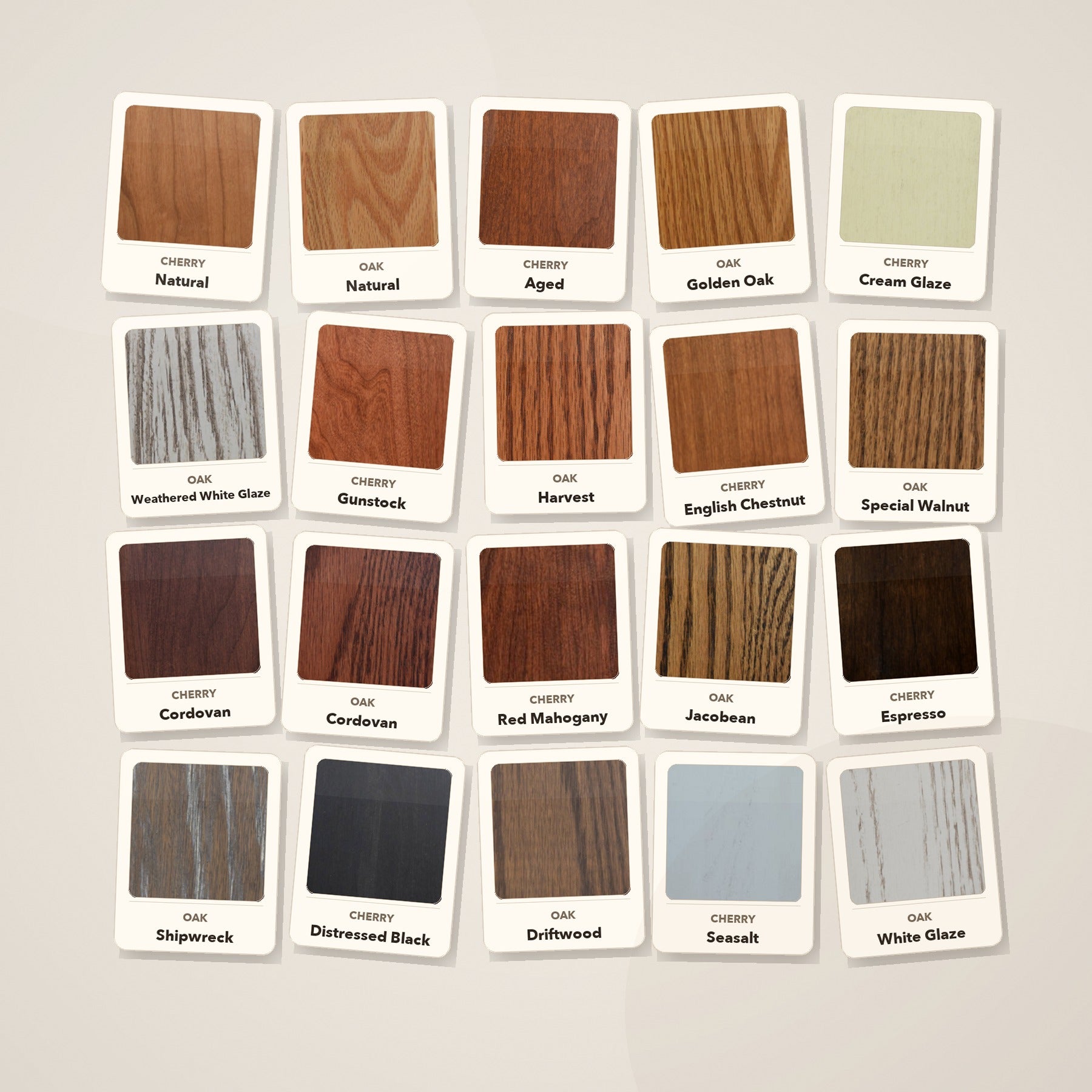 Wood &amp; Stain Finish Samples